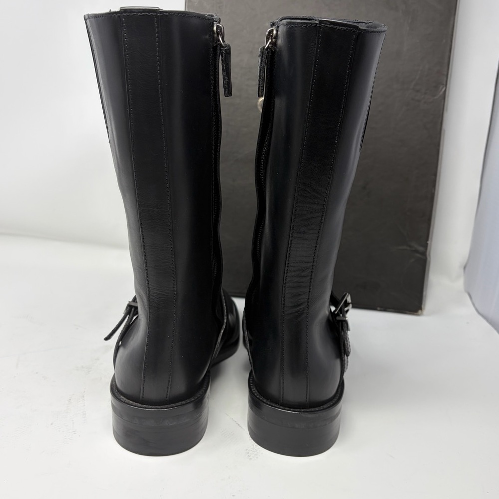 Gucci Idrocalf Leather Buckle Riding Boots Black Size 37 | Made in Italy COA - Picture 5 of 14